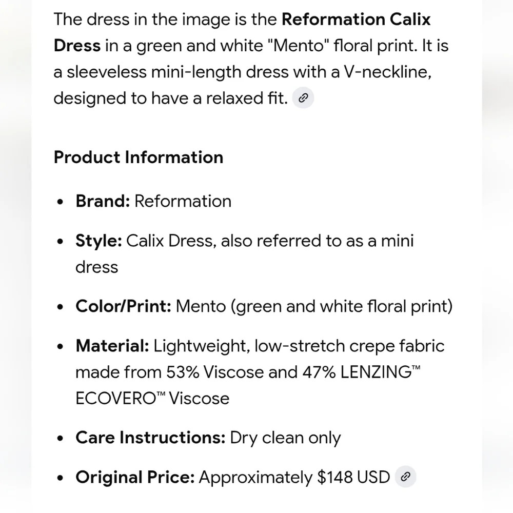 Reformation Calix Mento Mini Dress Bias Cut Ditsy Floral Cottagecore Spring S - Picture 14 of 14